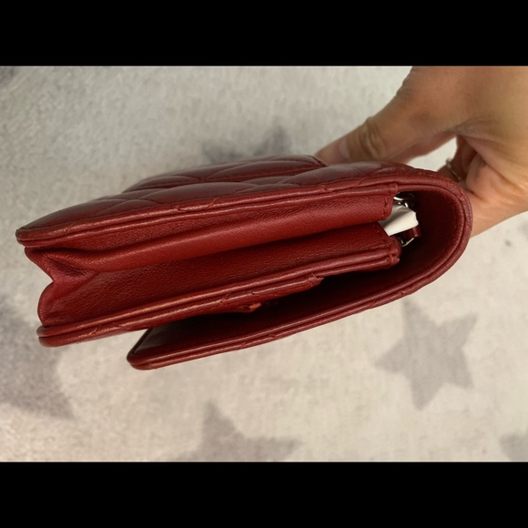 Chanel Classic Wallet on Chain Red Lambskin SHW - Picture 10 of 16
